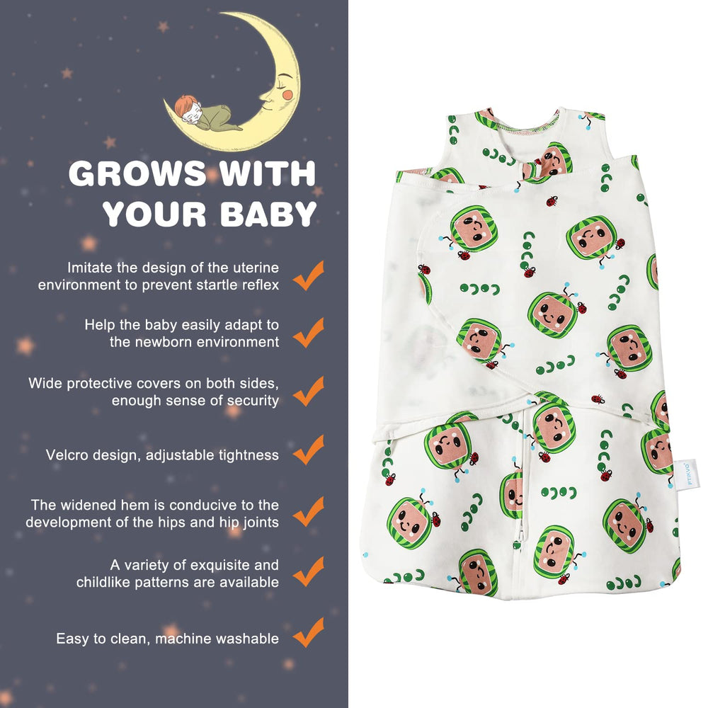 Ftikvo 3-way adjustable wearable blanket supports growing baby safely.