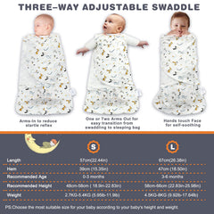 Ftikvo swaddle blanket showing safe arm and neck openings for a secure fit.