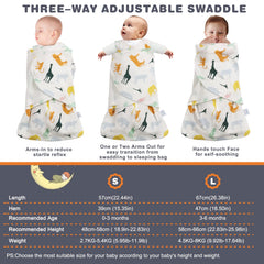 Ftikvo Colorful Zoo swaddle blanket used during a calm nap for secure rest.