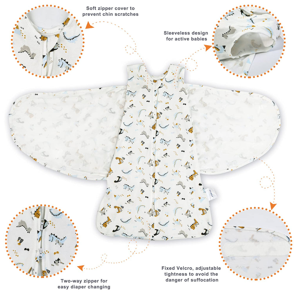 Ftikvo swaddle blanket with leg sack design keeping legs comfy while swaddled.