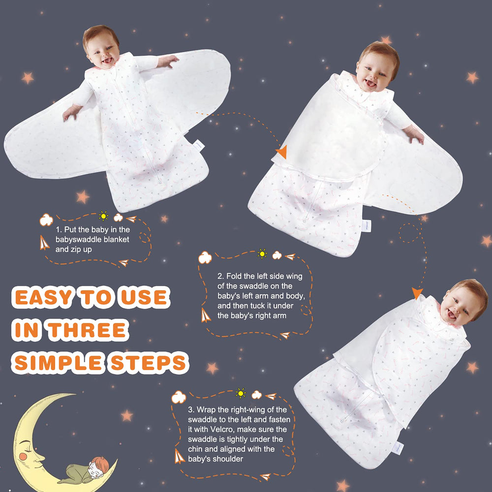 Ftikvo swaddle blanket leg-sack-design keeps legs free to move.