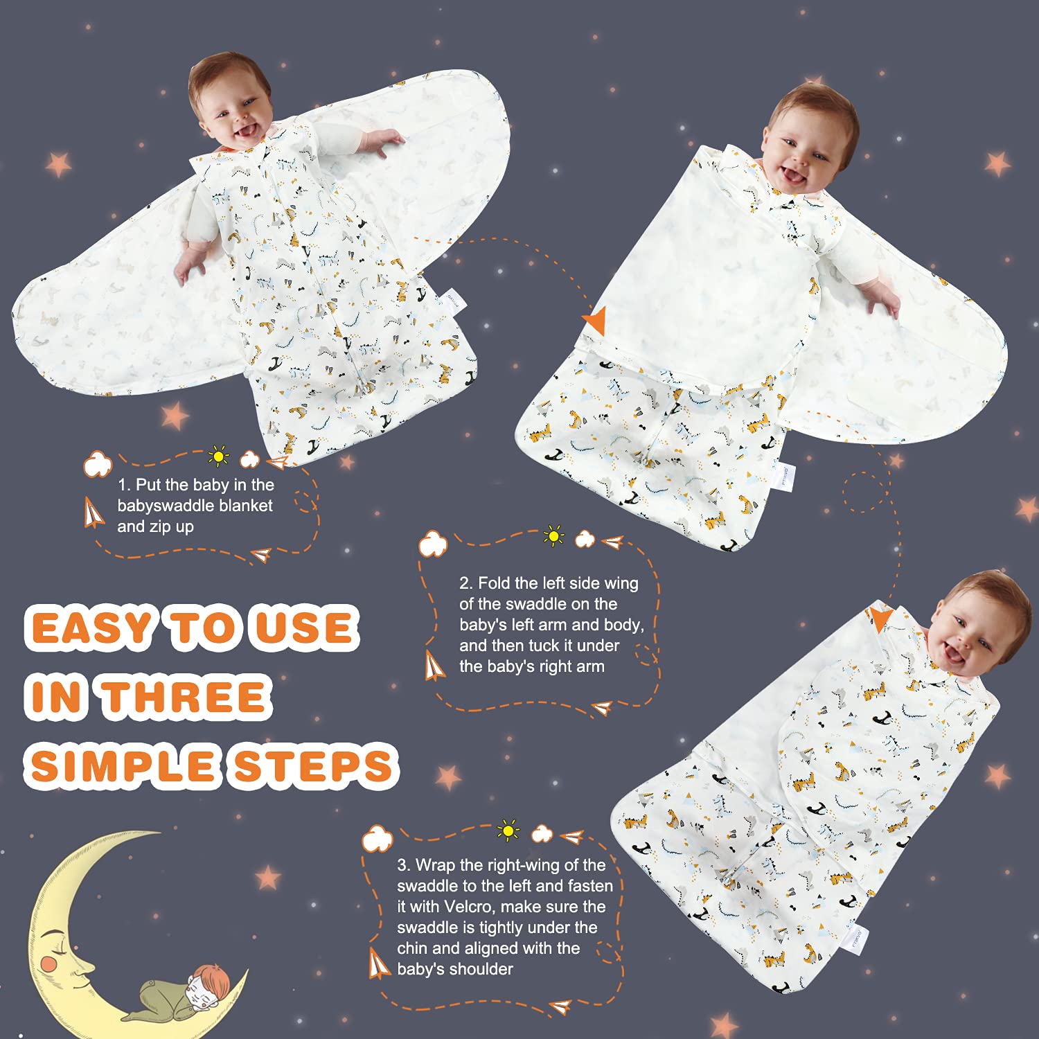 Ftikvo swaddle blanket made from soft, breathable cotton fabric for sensitive skin.
