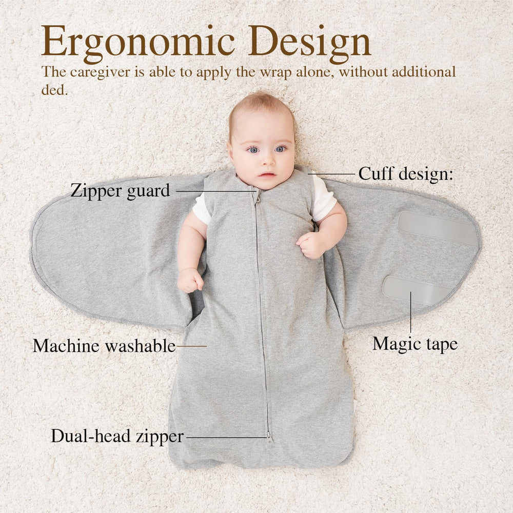 Ftikvo swaddle blanket features TOG 1.0 warmth with sleeveless design.