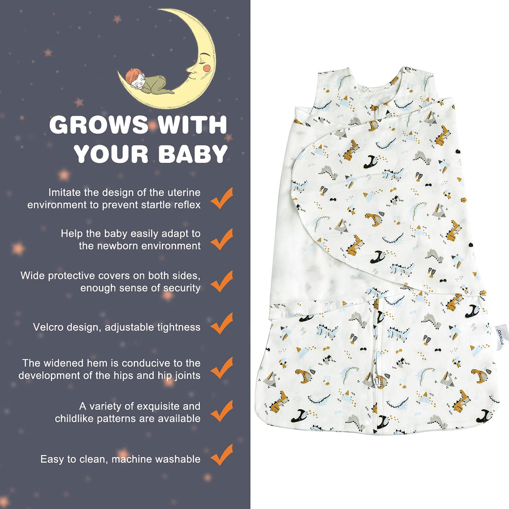 Ftikvo swaddle blanket featuring a bottom two-way zipper for easy changes.