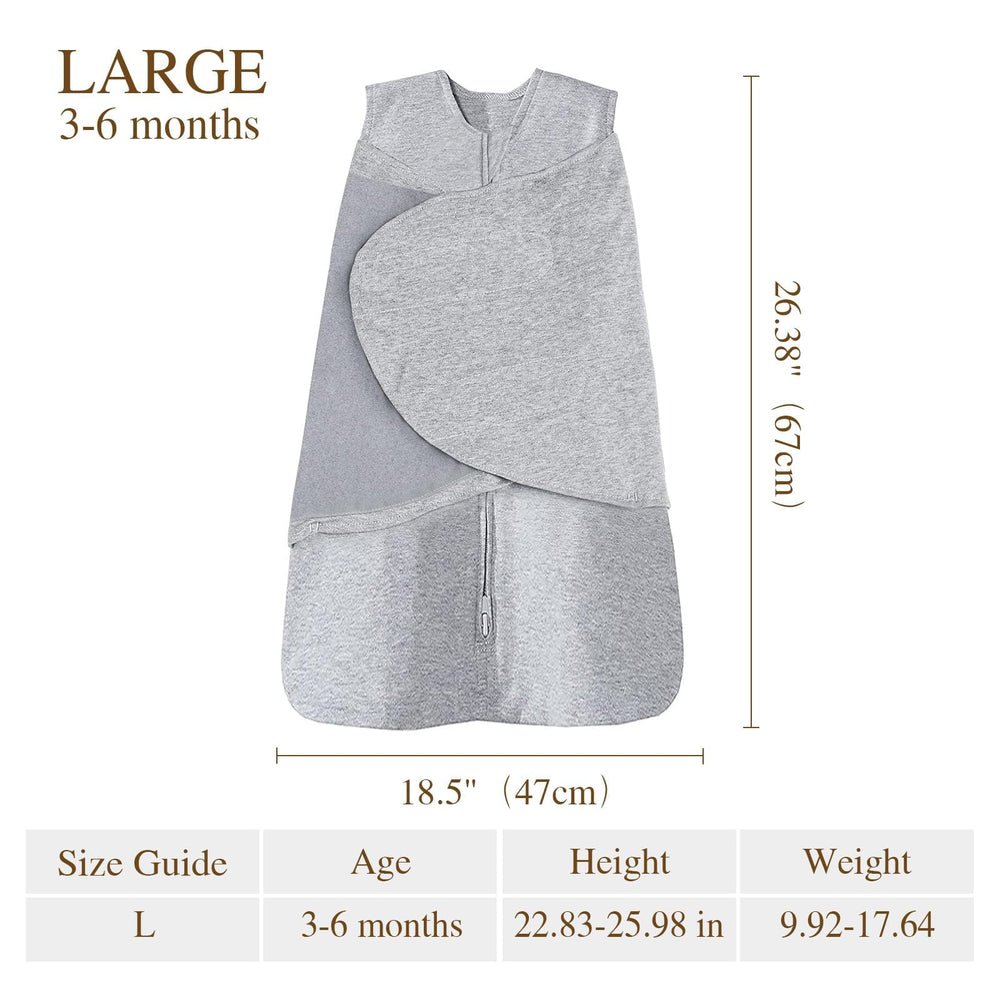 Ftikvo swaddle blanket demonstrates two-way zipper for quick diaper changes.