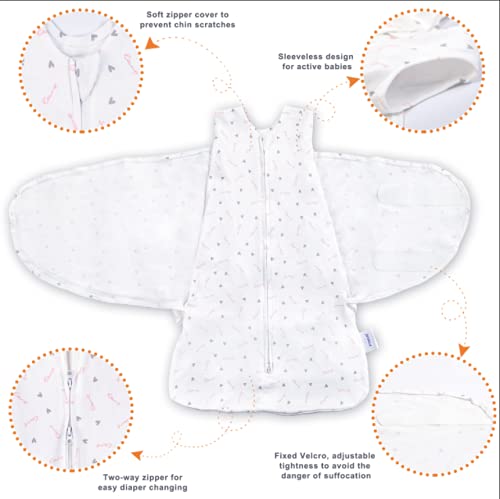 Ftikvo swaddle blanket two-way-zipper enables quick diaper changes.