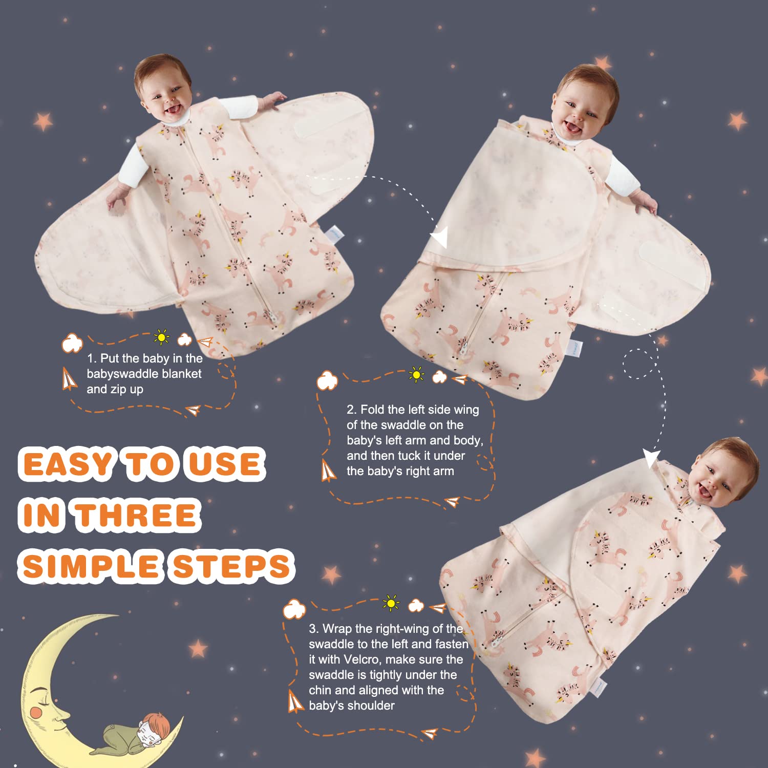 Ftikvo size guide helps select newborn to 3-6 month fit.