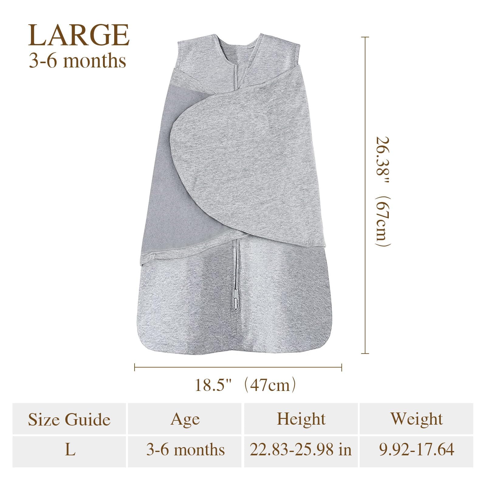 Ftikvo swaddle with two-way zipper enables quick diaper changes
