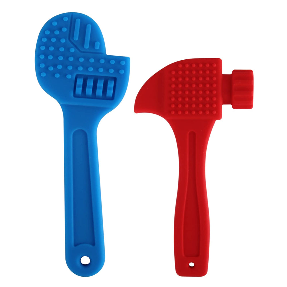Fu Store hammer teether helps soothe gums in a safe, graspable shape