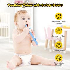 Fu Store Hollow Teether Tube with colorful design invites playful chewing.