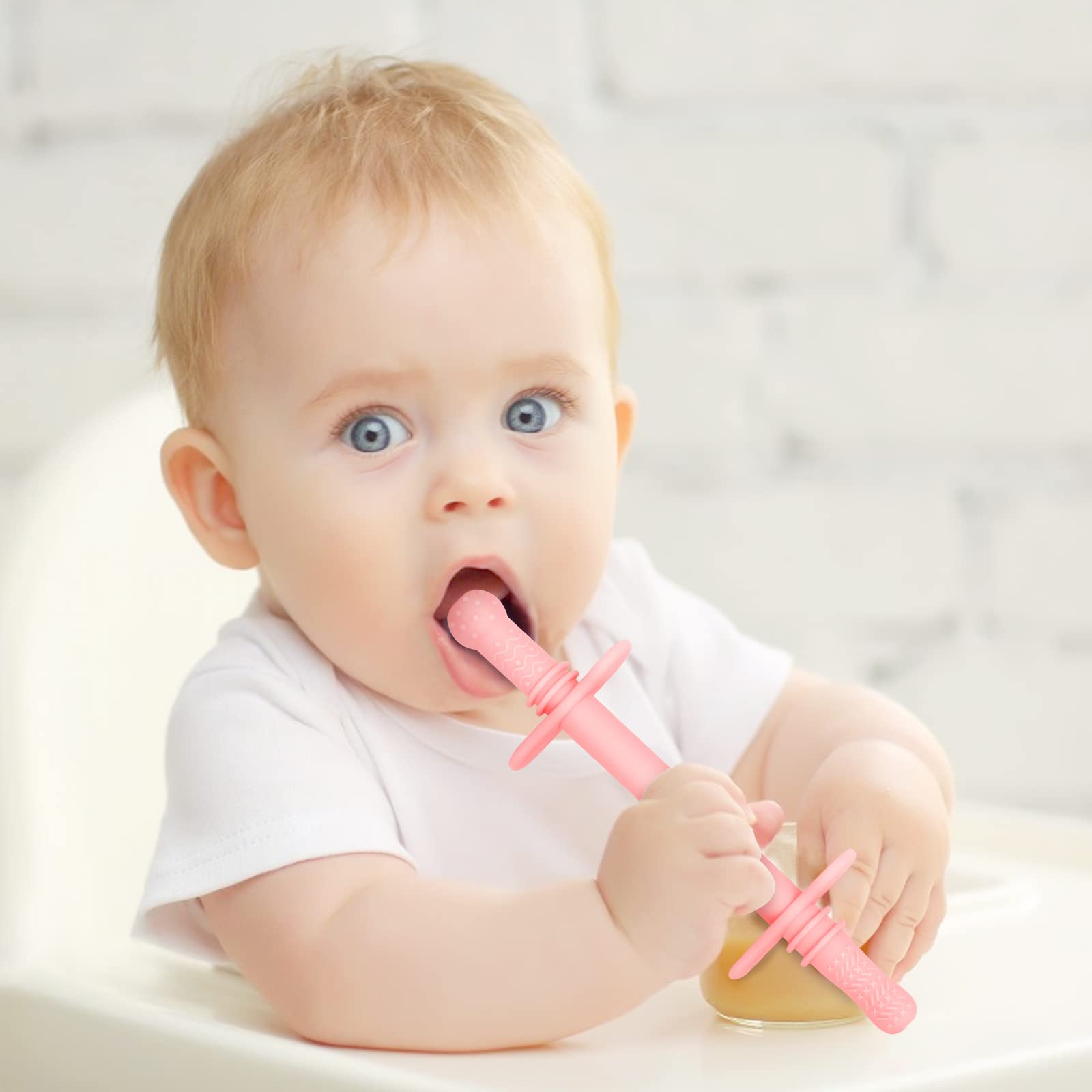 Fu Store Hollow Teether Tube is freezer-safe for gentle cooling.