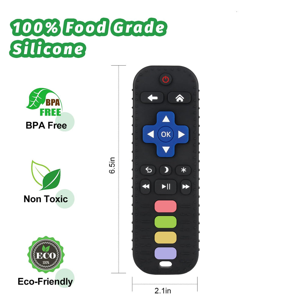 Fu Store silicone teether set for babies supports sensory exploration and hand coordination.