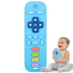 Fu Store remote-control blue silicone teether calms gums and supports tactile play