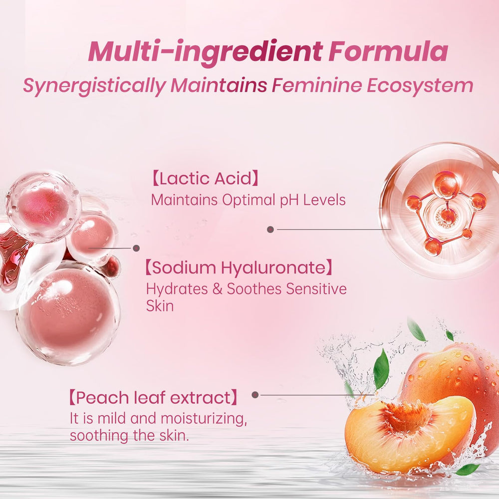 fu yan jie Peach Leaf Wash hand application shown in bathroom setting