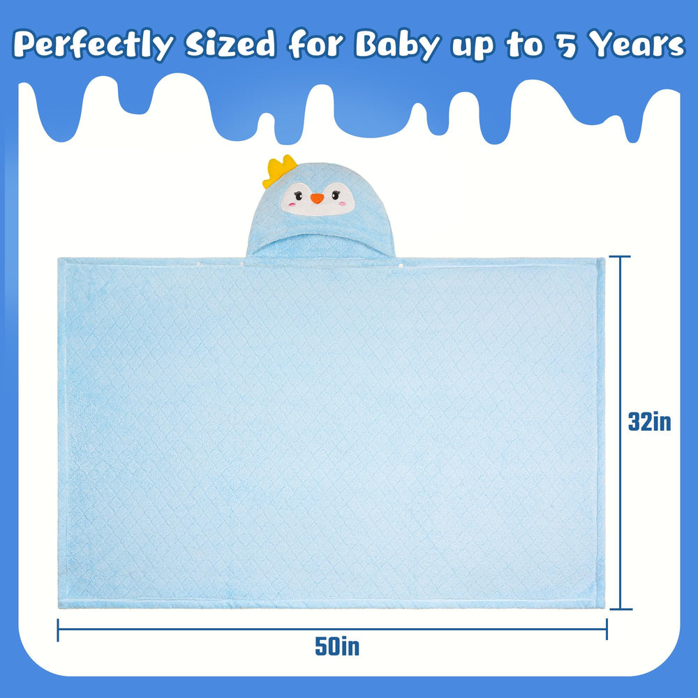 FUBANRAY hooded towel 50 x 32 inches provides ample toddler coverage