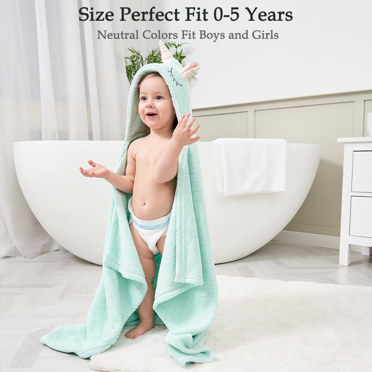 FUBANRAY multi-use hooded towel for bath and beach