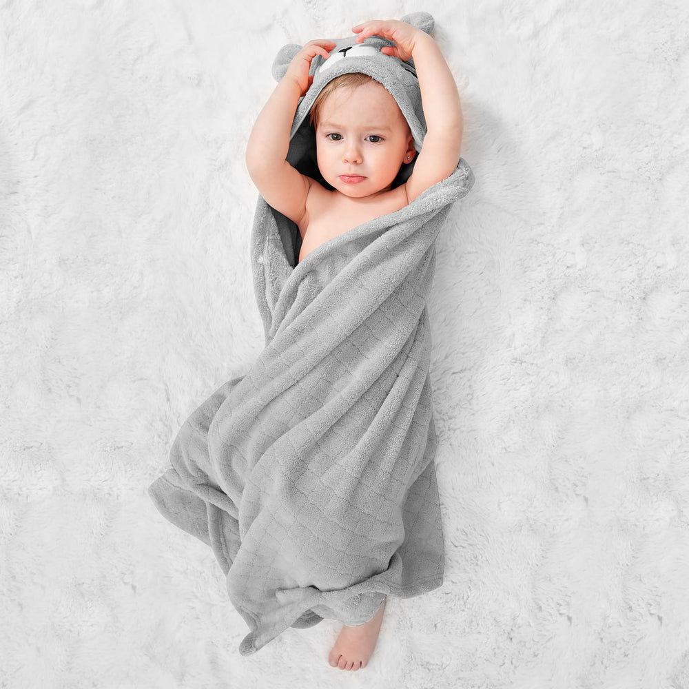 FUBANRAY hooded towel 50x32 inches provides full body coverage as kids grow.