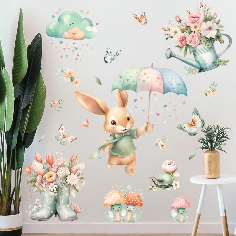 FUFUQUARE mushrooms and snails wall art creates whimsical room scenery.