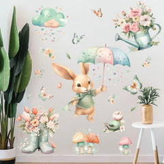 FUFUQUARE mushrooms and snails wall art creates whimsical room scenery.