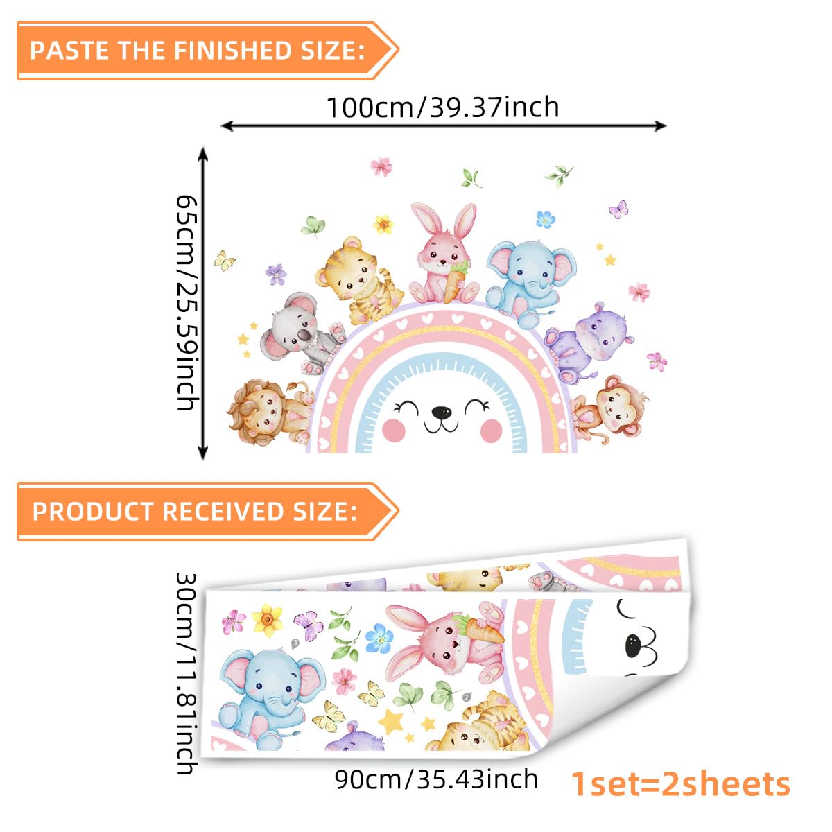 FUFUQUARE rainbow wall sticker for kids' rooms creates an uplifting play area