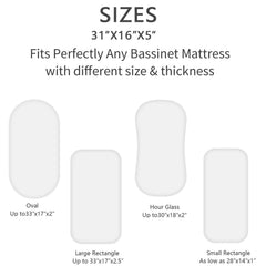 FUFVUTI bassinet sheet close-up shows secure snug fit with full-elastic edges.