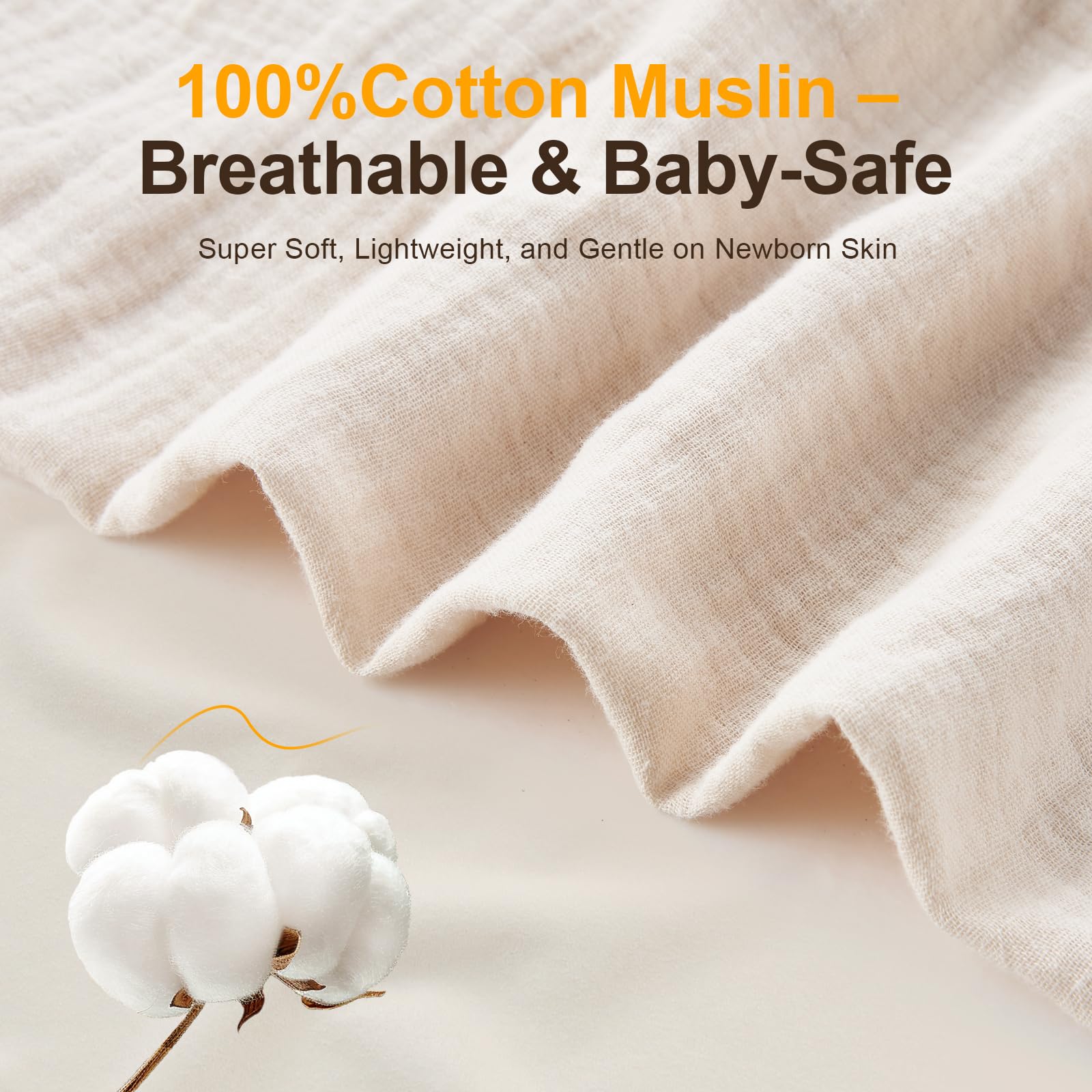 FUFVUTI changing pad sheet close-up highlights gentle texture for sensitive skin.