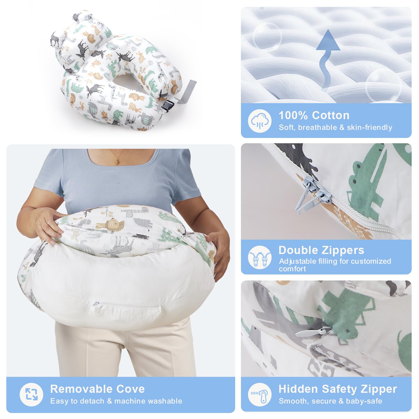 FUFVUTI multi-stage comfort pillow supports mom and baby from pregnancy to postpartum
