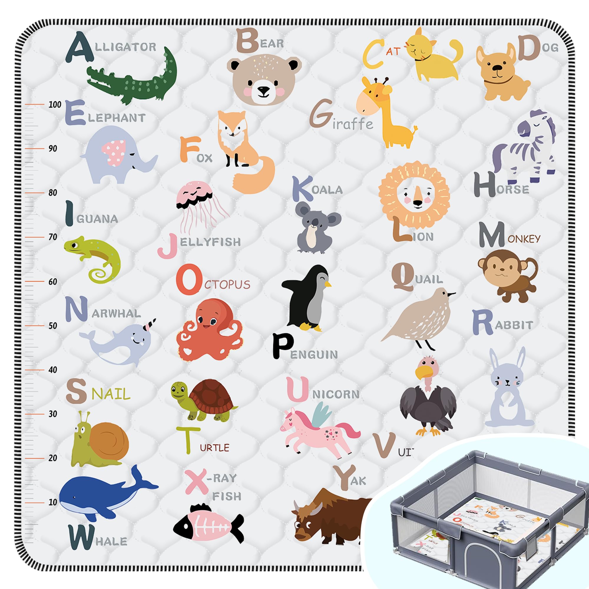 FUGWU Baby Play Mat with thick soft surface for comfortable floor play.