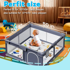 Machine-washable FUGWU Baby Play Mat keeps play area clean.
