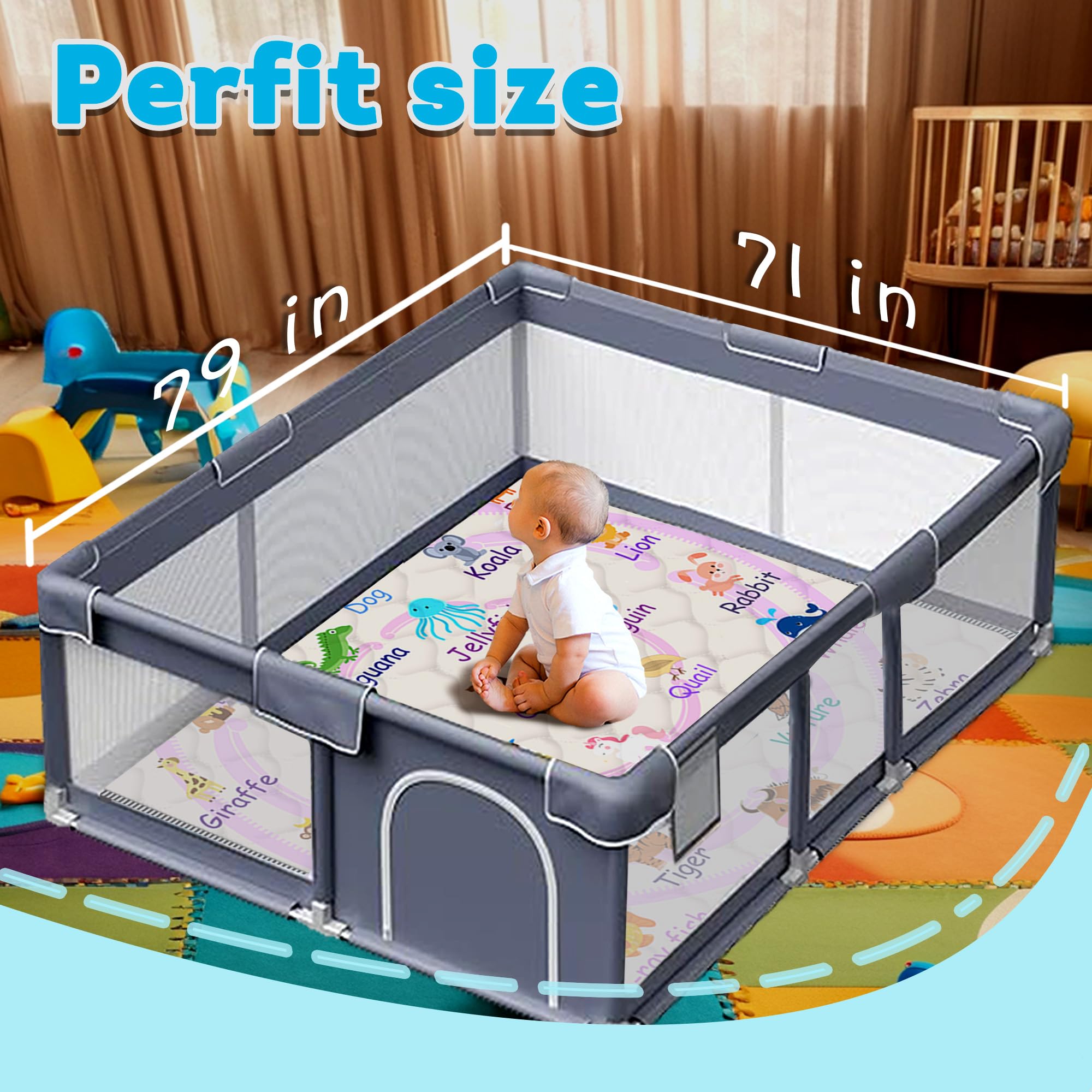 FUGWU mat is machine washable for easy cleanup after messy playtime.
