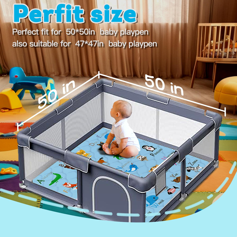 FUGWU mat features a non-slip bottom for stable crawling and play.