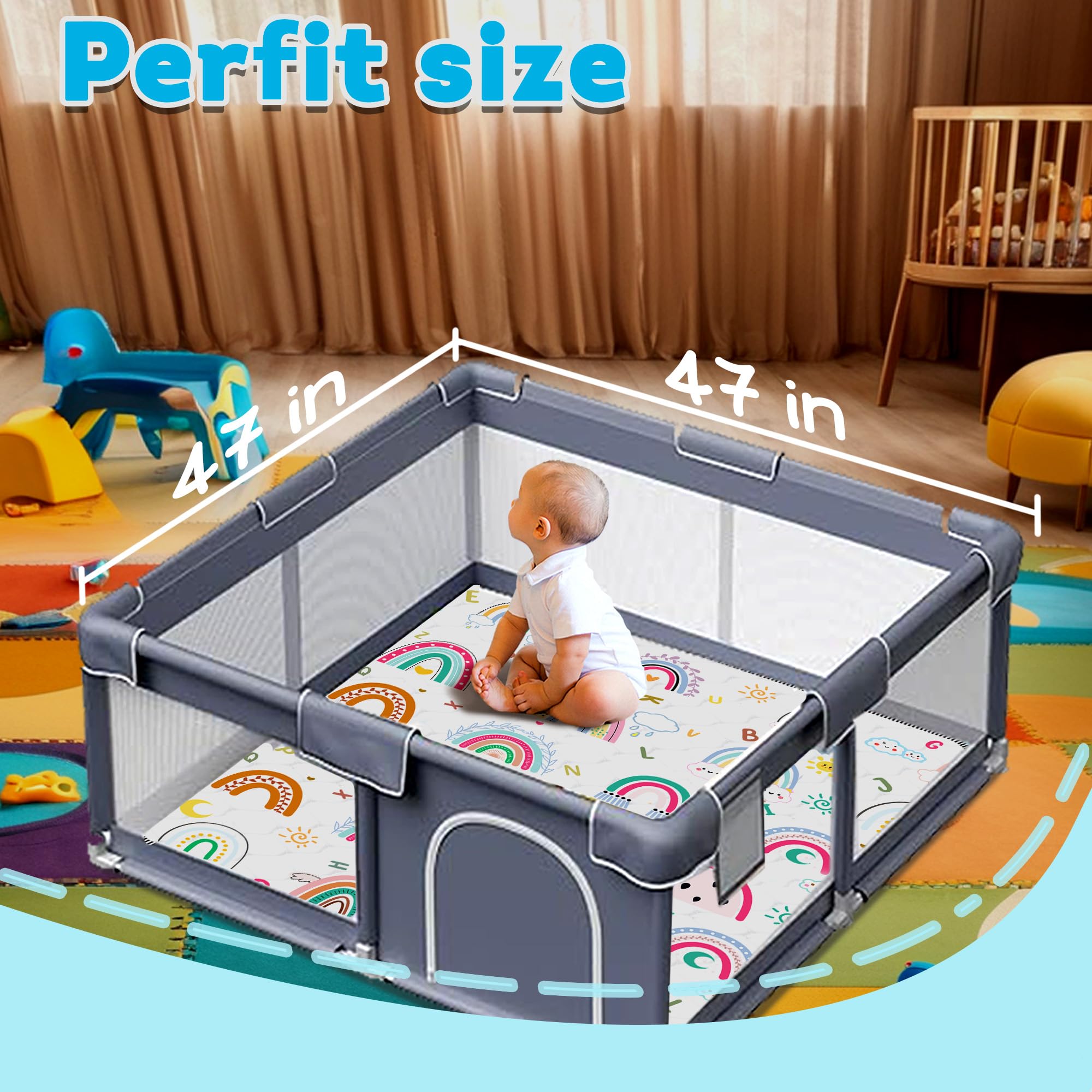 FUGWU non-slip bottom keeps babies safe during playtime.