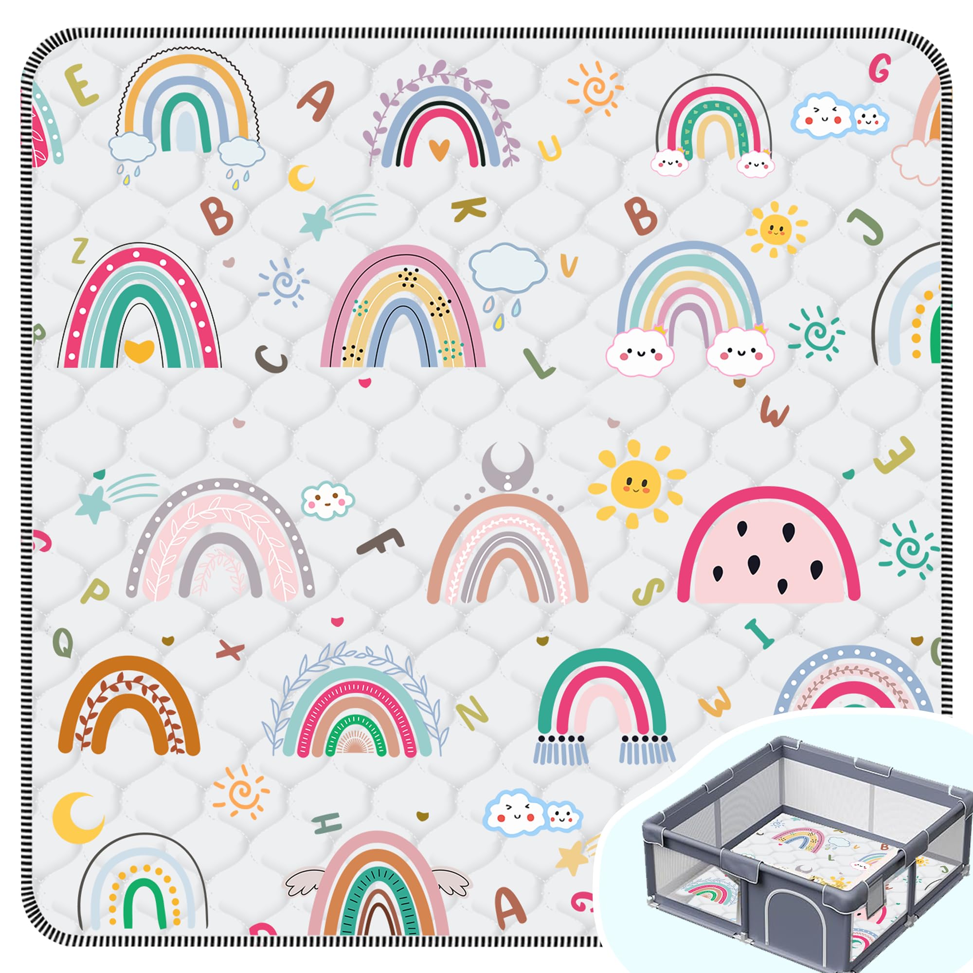 FUGWU baby play mat with padded surface for comfortable floor play.
