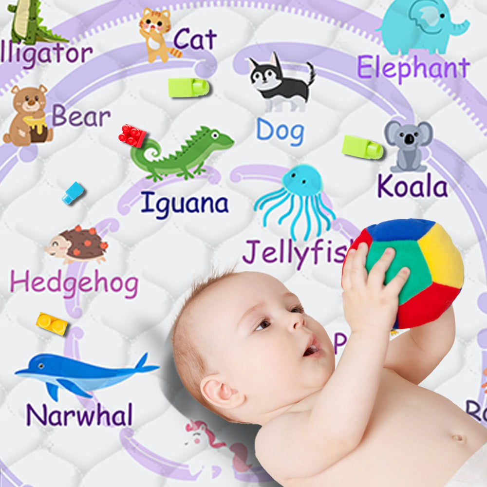 FUGWU purple animal mat enriches playrooms, living rooms, and nurseries