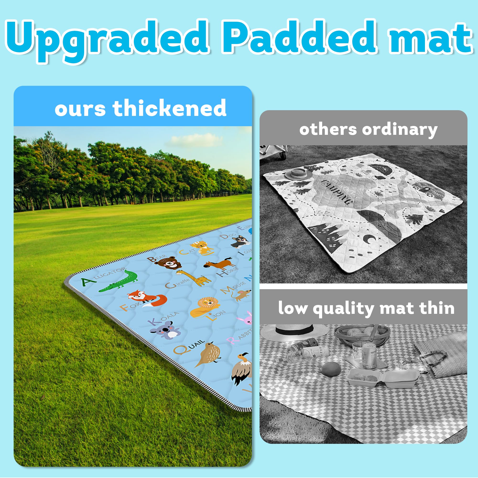 Soft padded surface from FUGWU baby mat cushions little movers.