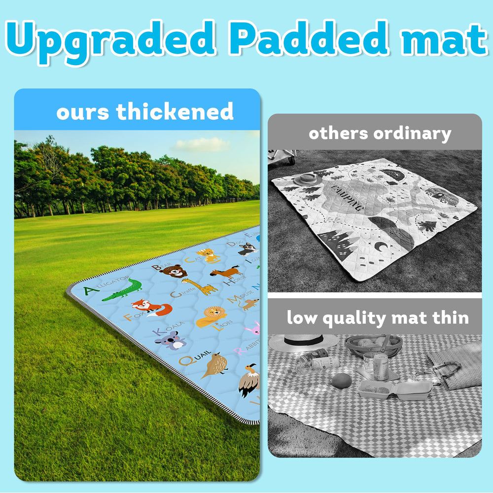 Soft padded surface from FUGWU baby mat cushions little movers.
