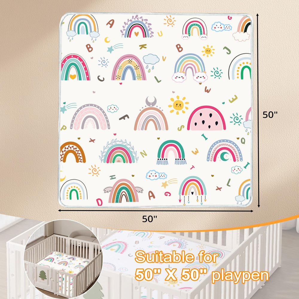 Patterned FUGWU play mat designed to stimulate visual learning