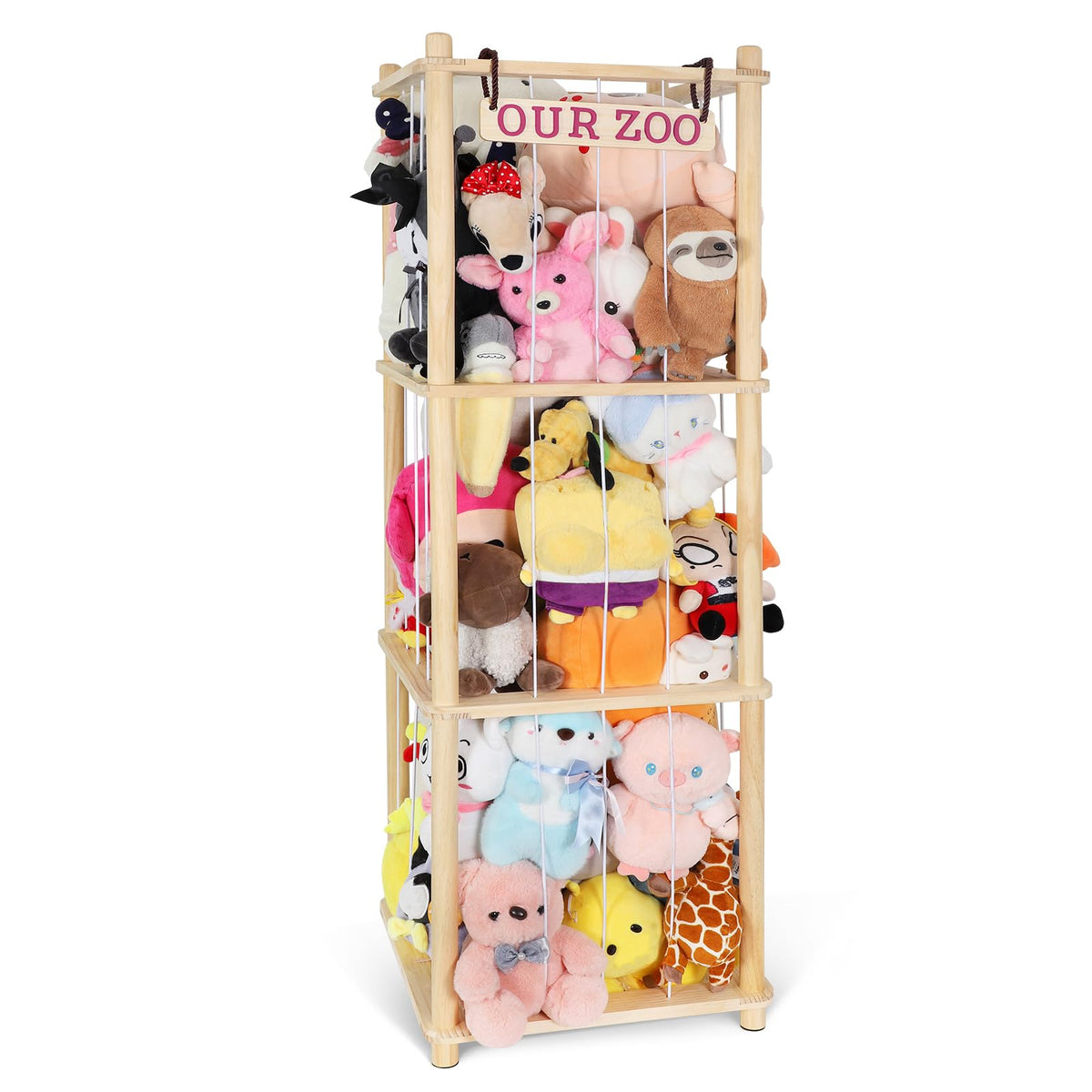 Fuilee extra large stuffed animal storage corner organizer with space-saving capacity for plush toys
