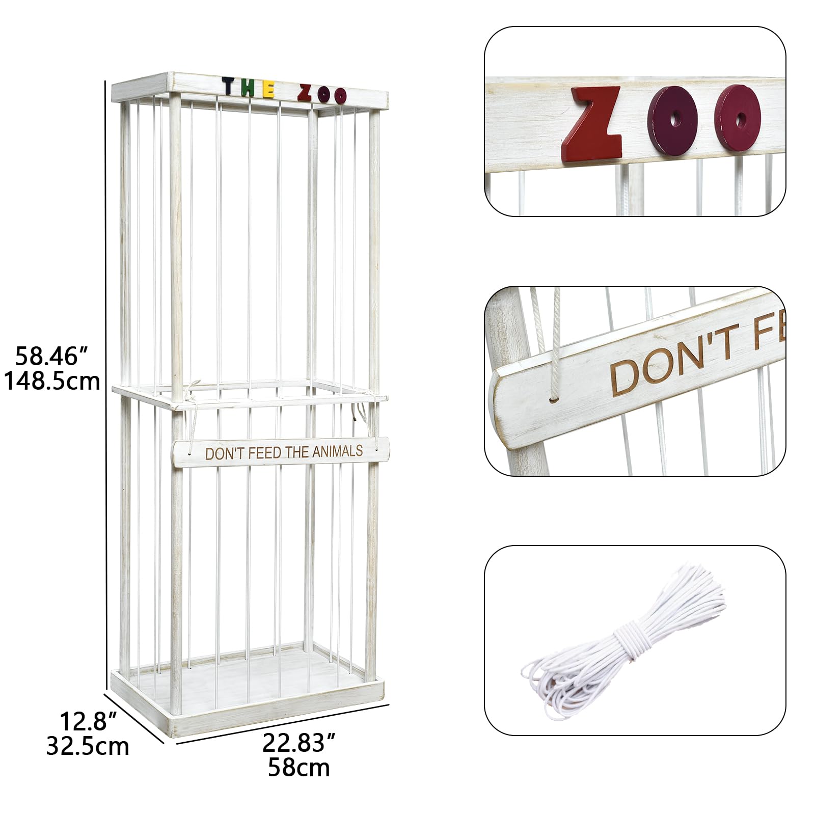 FUIN stuffed animal zoo storage cage space-saving vertical design keeps floors clear.
