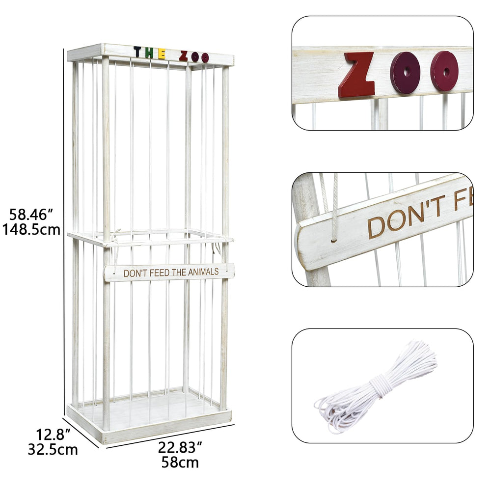 FUIN stuffed animal zoo storage cage space-saving vertical design keeps floors clear.