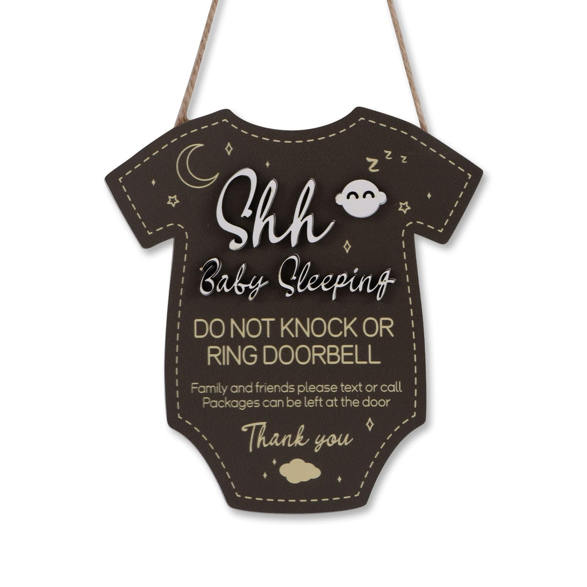Fukaisu baby sleeping sign on the front door signaling quiet time for restful naps.
