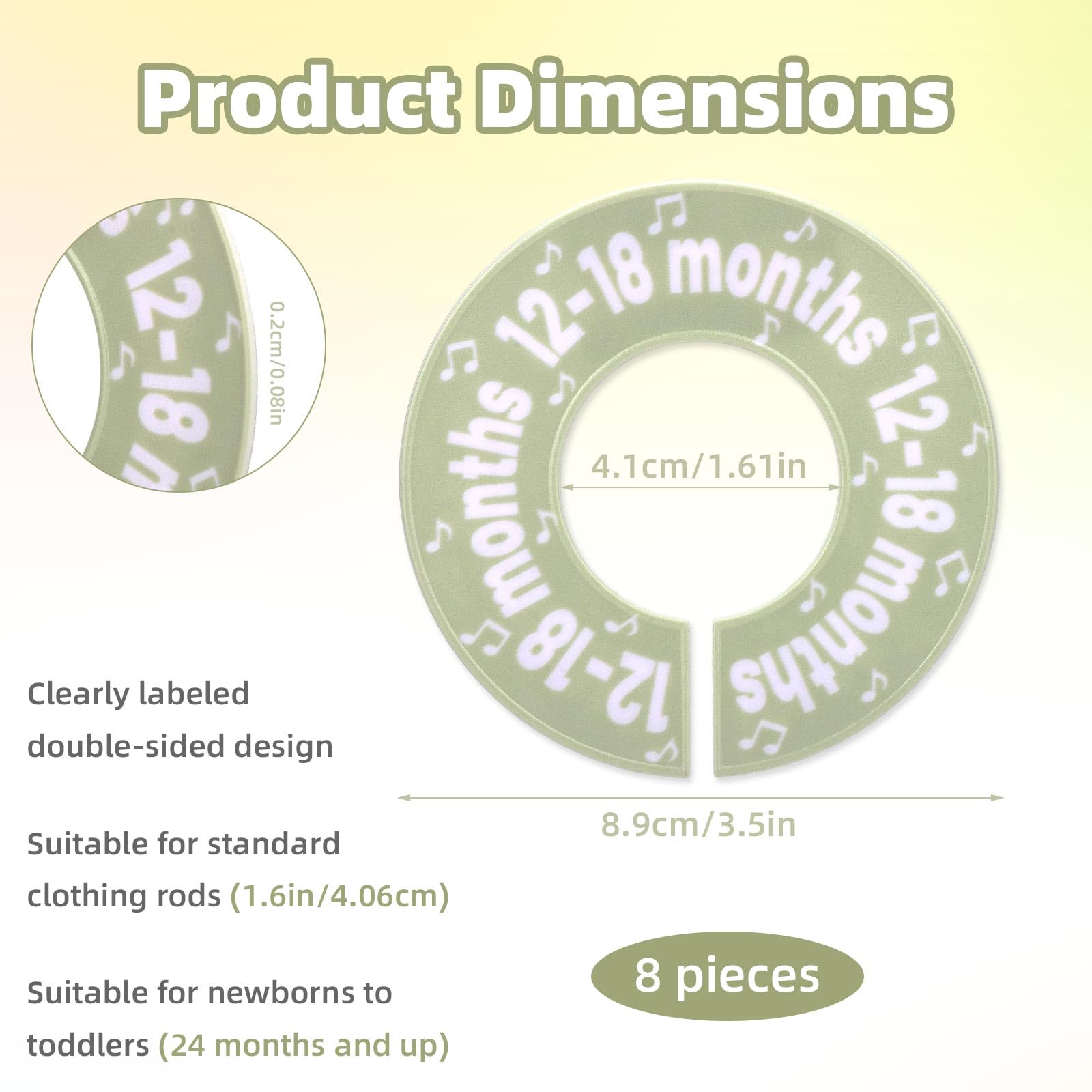 Fukaisu double-sided circle design dividers clearly mark baby age categories.