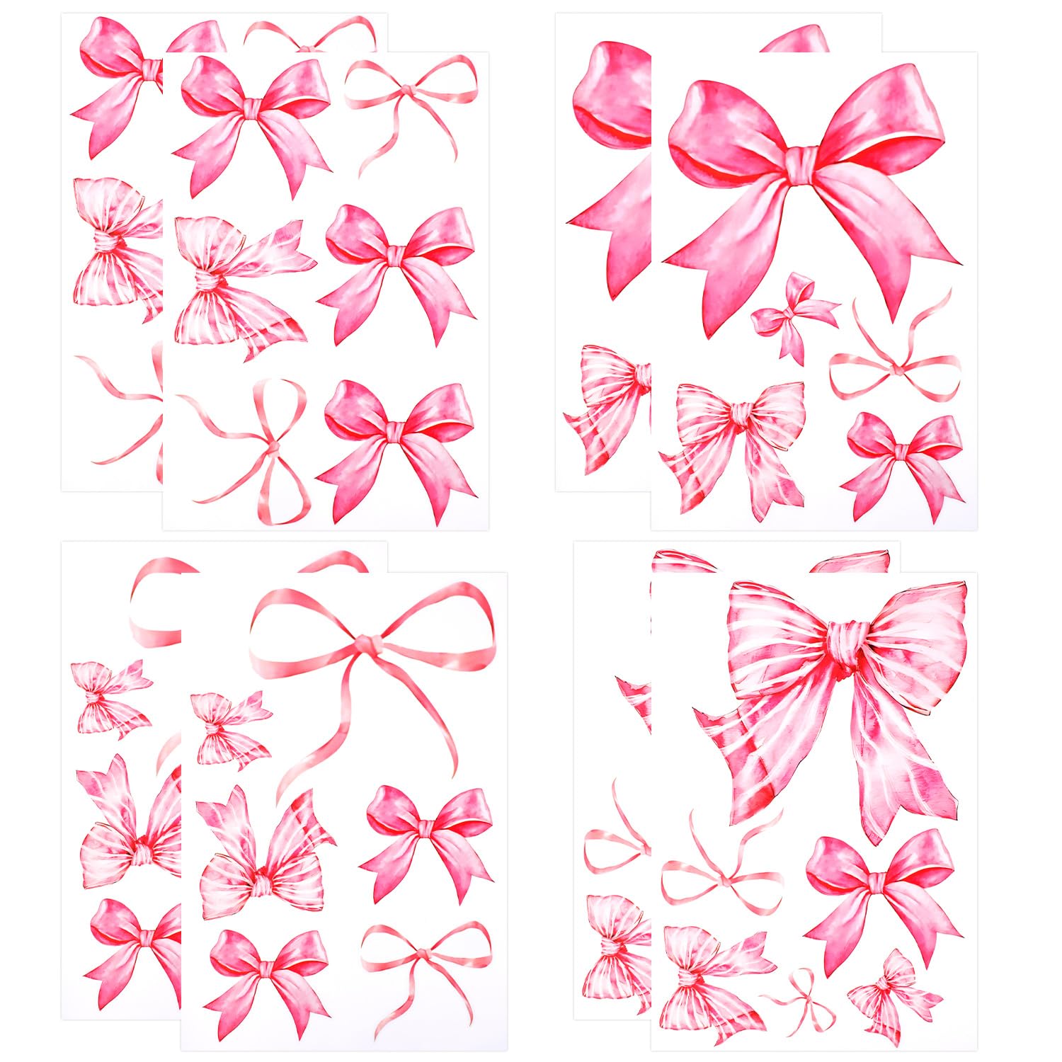 Fukaisu pink bow wall sticker sheet adds playful decor to walls