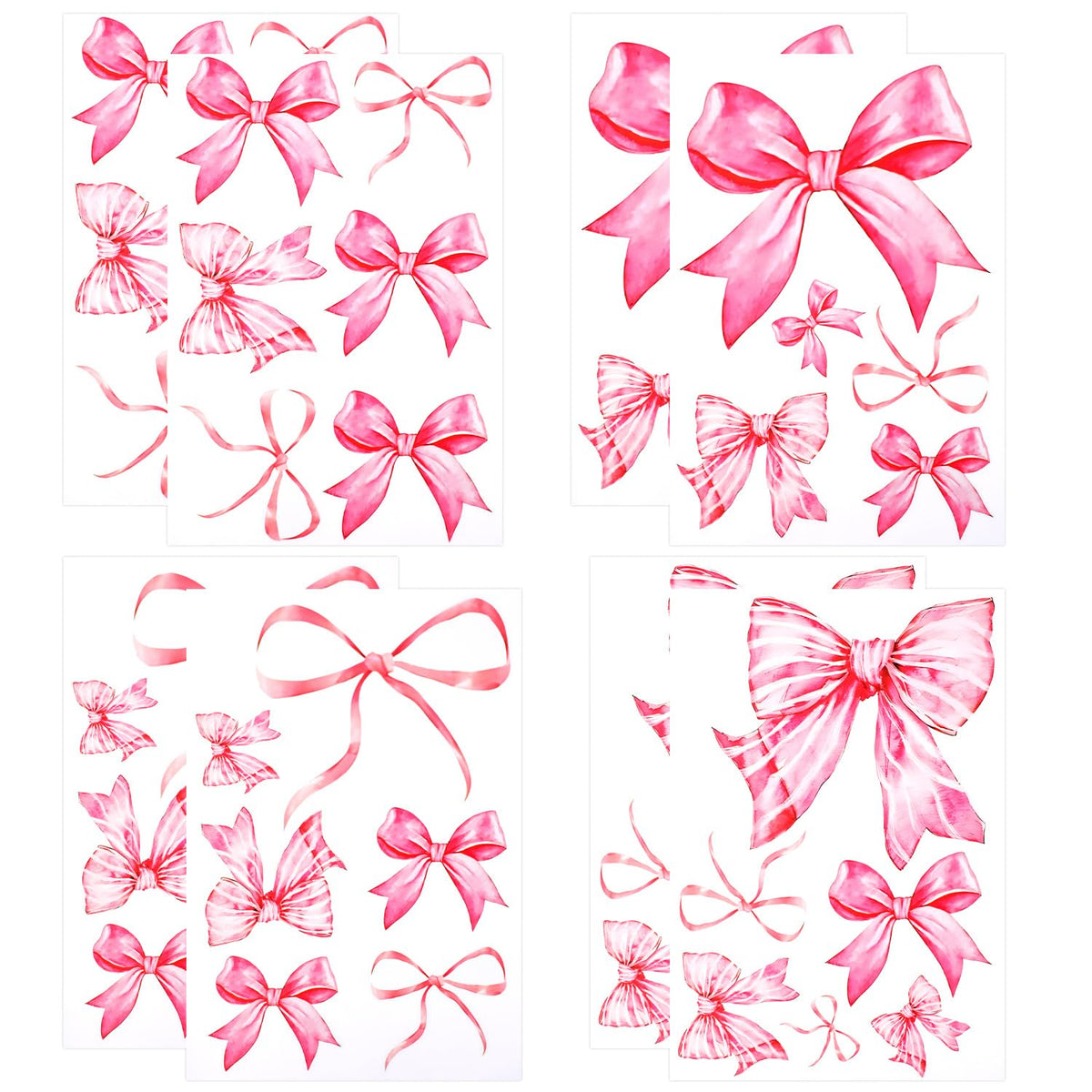Fukaisu pink bow wall sticker sheet adds playful decor to walls