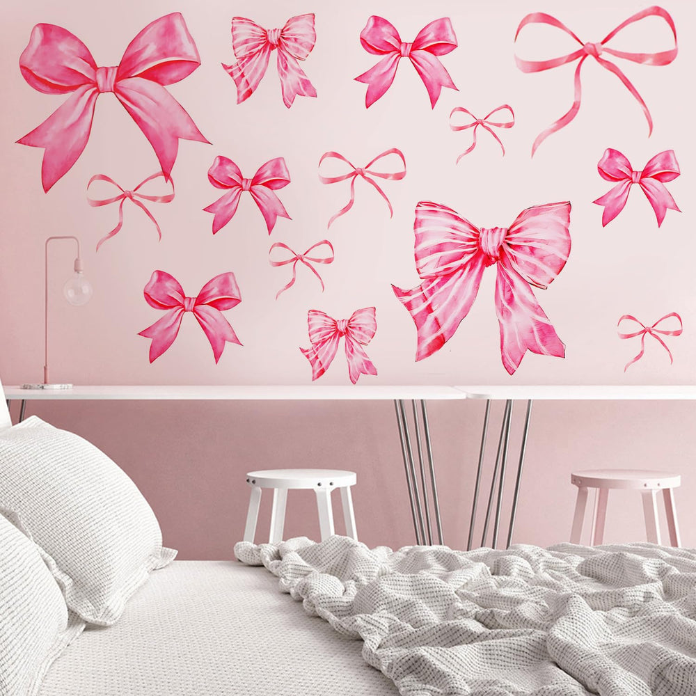 Fukaisu pink bow wall sticker sheet removes cleanly without residue