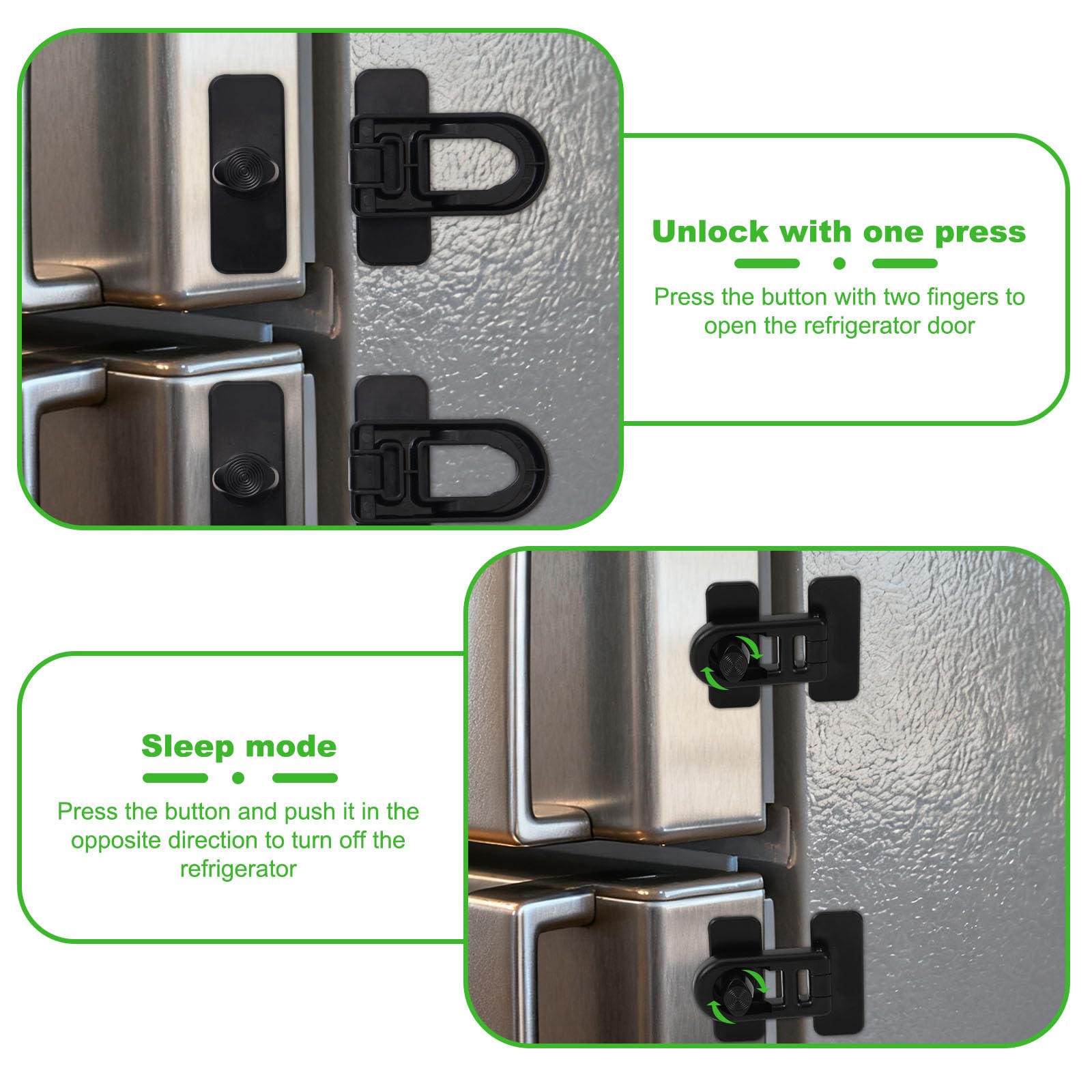 Fukaisu refrigerator lock installed in a modern kitchen