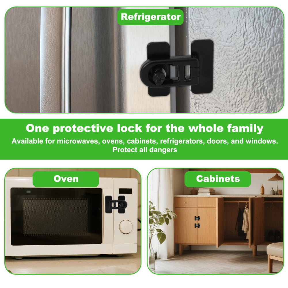 Fukaisu sleek black childproof lock blending with appliances