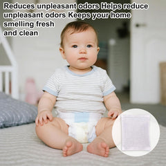 White Fukaisu diaper pail deodorizer suitable for cabinets and closets.