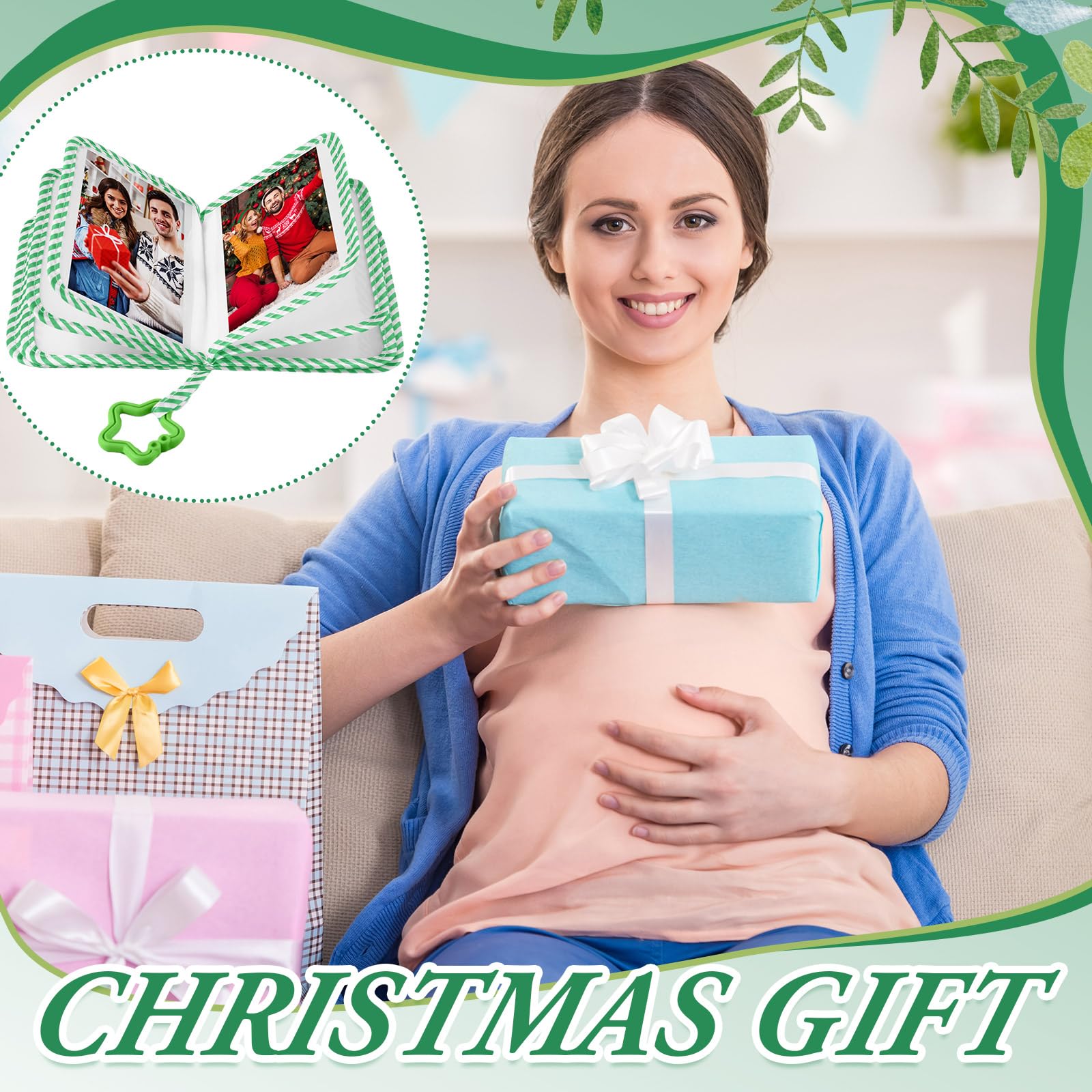 Fullhawl soft cloth photo album in colorful patterns ideal for crib or stroller attachment
