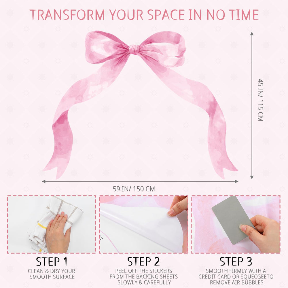 Fullhawl watercolor pink bow decal creates a bold focal point.